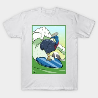 Cassowary Bird on a Surfboard T-Shirt